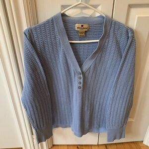 PICK ANY 3 ITEMS FOR $10 - Woolrich Women's Sky Blue V-Neck Top